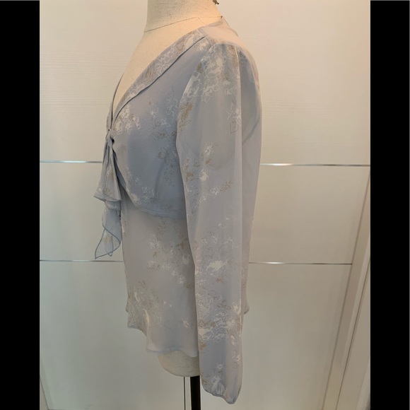 The Limited Blue Silk Blouse size M - Picture 5 of 8